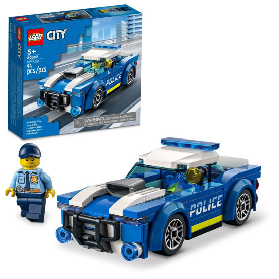 Picture of LEGO City Police Car Toy 60312 for Kids 5 Plus Years Old with Officer Minifigure, Small Gift Idea, Adventures Series, Car Chase Building Set