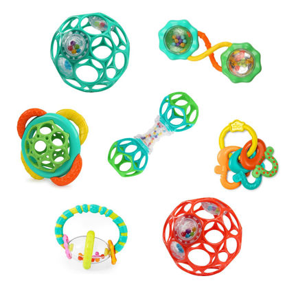 Picture of Bright Starts Soothers & Shakers 7pc Gift Set - BPA-Free Baby Rattles, Teethers and Stroller Toys, Unisex, Newborn+