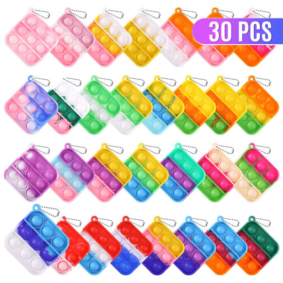 Kids Party Favors Fidget Toys Bulk 30 Pack Mini Pop Fidget Keychain Its  Birthday Party Favors for Kids 4-8,8-12 Year Small Kid Classroom Prizes