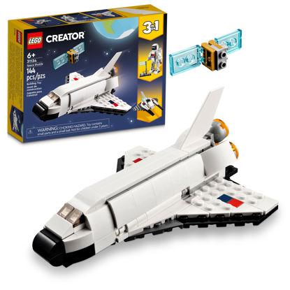 Picture of LEGO Creator 3 in 1 Space Shuttle Toy to Astronaut Figure to Spaceship 31134, Building Toys for Kids, Boys, Girls Ages 6 and up, Creative Gift Idea