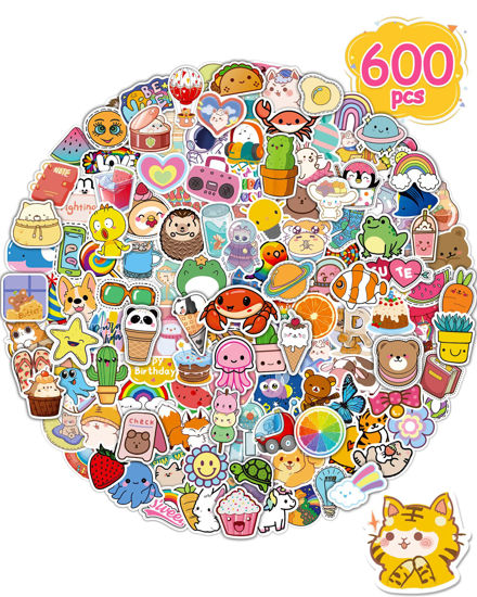 600Pcs Stickers for Kids, Water Bottle Stickers, Vinyl Waterproof Cool Cute  Scra
