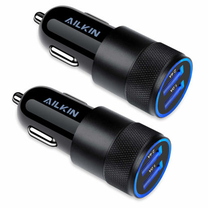 Picture of Car Charger, [2Pack/3.4a] Fast Charge Dual Port USB Cargador Carro Lighter Adapter for iPhone 14 13 12 11 Pro Max X XR XS 8 Plus 6s, iPad, Samsung Galaxy S22 S21 S10 Plus S7 j7 S10e S9 Note 8, LG, GPS