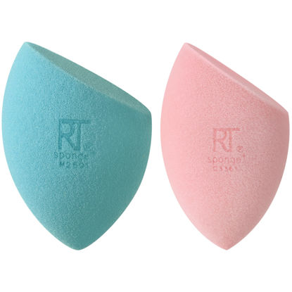 Picture of Real Techniques Miracle Mattifying Makeup Sponge Duo, Matte Finish, Cloud Skin, Full Coverage Foundation & Powder Makeup Blending Sponges for Oily Skin, Packaging May Vary, 2 Count