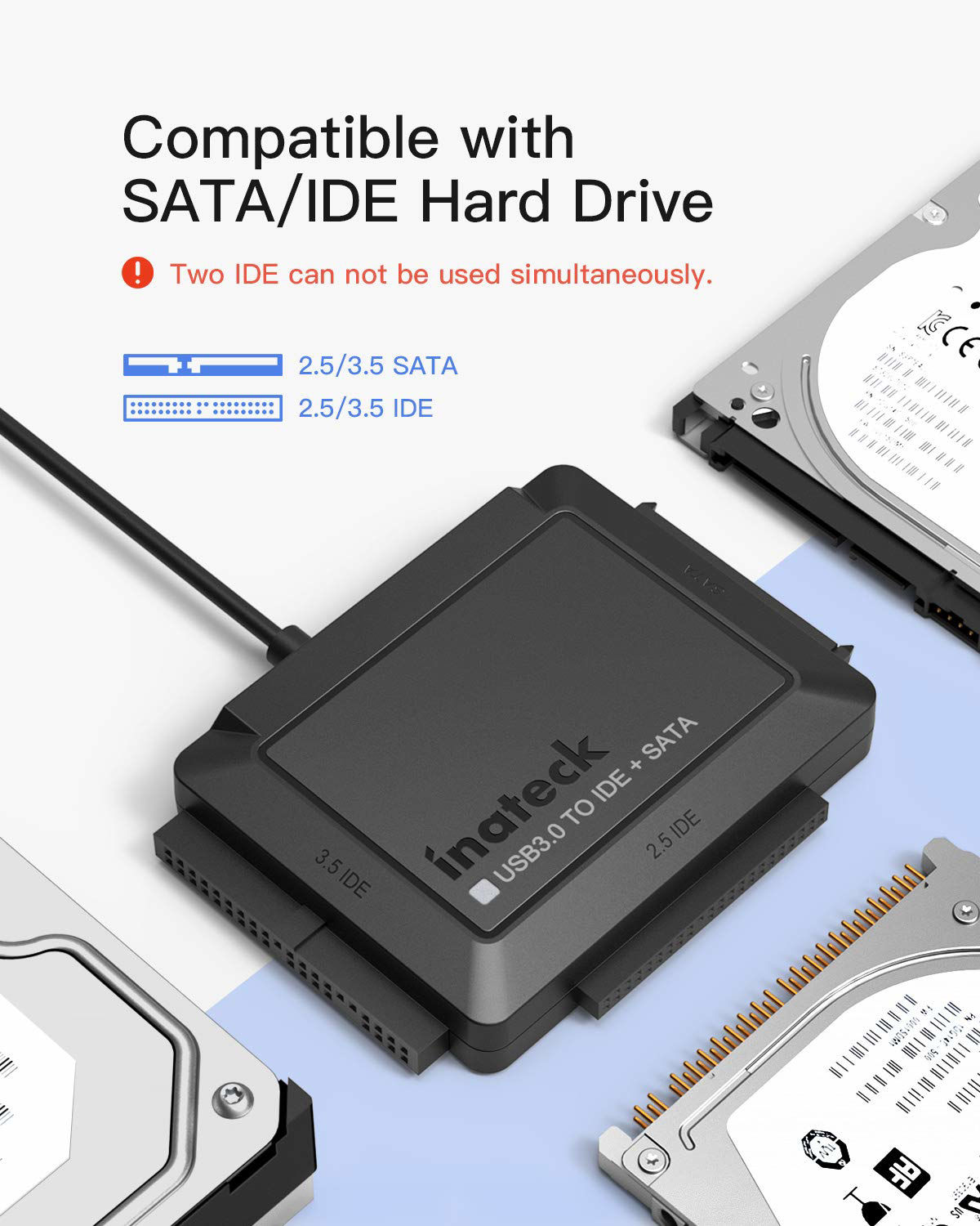 GetUSCart- Inateck USB 3.0 to IDE/SATA External Hard Drive Reader ...