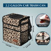 Picture of Car Trash Can with Lid Leak Proof Car Garbage Can Waterproof Car Trash Bag for SUV Front Seat Multipurpose Car Hanging for Headrest Collapsible and Portable with Storage Mesh Pocket, Leopard Print