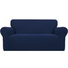 Picture of Easy-Going Stretch Loveseat Slipcover 1-Piece Sofa Cover Furniture Protector Couch Soft with Elastic Bottom for Kids Polyester Spandex Jacquard Fabric Small Checks (Loveseat, Navy)