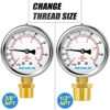 Picture of MEANLIN MEASURE -30~60Psi Stainless Steel 1/4" NPT 2.5" FACE DIAL Vacuum Pressure Gauge, Lower Mount