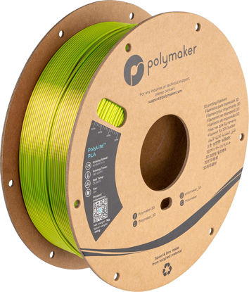 Picture of Polymaker Dual Color Silk PLA Filament 1.75mm, Silk Lime-Magenta 3D Printer Filament Dichromatic 1kg - PolyLite Dual Color Shiny PLA Filament 2-Color 3D Printer 1.75 PLA Filament