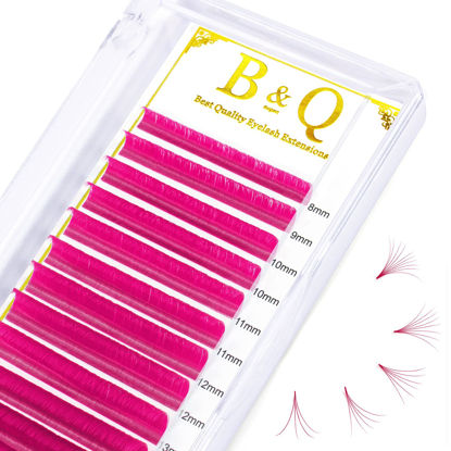 Picture of Colored Eyelash Extensions Pink Eyelash Extension Easy Fan Volume Lashes D-0.07-20-25 MIX Color Lashes Easy Fan Lashes D Curl Volume Lash Extensions Salon Use by B&Q LASH(Pink-D-0.07,20-25MIX)
