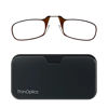 Picture of ThinOptics unisex-adult Reading Glasses + Black Universal Pod Case | Brown Frames, 1.50 Strength Readers Brown Frames / Black Case, 44 mm