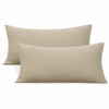 Picture of Stretch Toddler Pillowcases - Jersey Knit Travel Pillow Cases to Fit Pillows Sized 12x16, 13x18 or 14x20, Ultra Soft Envelope Closure Small Pillowcases Set of 2, Taupe