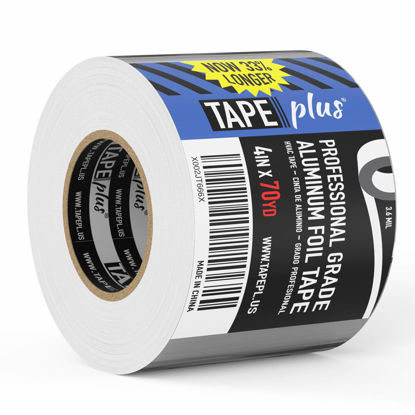 Picture of Professional Grade Aluminum Foil Tape - Giant Roll! 4 Inch by 210 Feet (70 Yards) - Perfect for High Temperature HVAC, Sealing & Patching Hot & Cold Air Ducts, Metal Repair, Insulation & Much More!