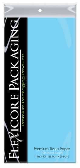 Picture of Flexicore Packaging Light Blue Gift Wrap Tissue Paper Size: 15 Inch X 20 Inch | Count: 100 Sheets | Color: Light Blue