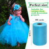 Picture of Turquoise Tulle Fabric Rolls 6 Inch by 100 Yards (300 feet) Fabric Spool Tulle Ribbon for DIY Turquoise Tutu Bow Baby Shower Birthday Easter Party Wedding Decorations Christmas Craft Supplies