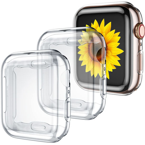 Picture of GEAK 3 Pack Case Compatible with Apple Watch 41mm 45mm,Soft HD High Sensitivity Screen Protector with TPU All Around Anti-Fall Bumper Protective Case Cover for iWatch Series8/7 (3Clear)