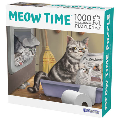 Picture of 1000 Piece Jigsaw Puzzle - Crappy Cat Meow Time, Cat Pooping Puzzle