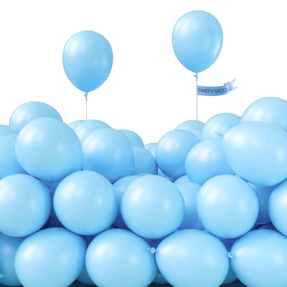Picture of PartyWoo Blue Balloons, 50 pcs 5 Inch Light Blue Balloons, Latex Balloons for Balloon Garland Arch as Party Decorations, Birthday Decorations, Wedding Decorations, Boy Baby Shower Decorations