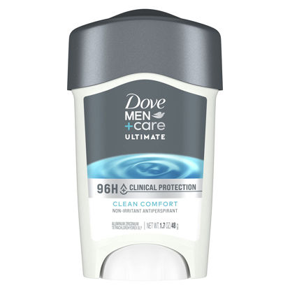 Picture of Dove Men+Care Clinical Protection Antiperspirant Clean Comfort Stick for Men 96-Hour Sweat and Odor Protection Clinical Strength Antiperspirant with 1/4 Moisturizing Cream 1.7 oz