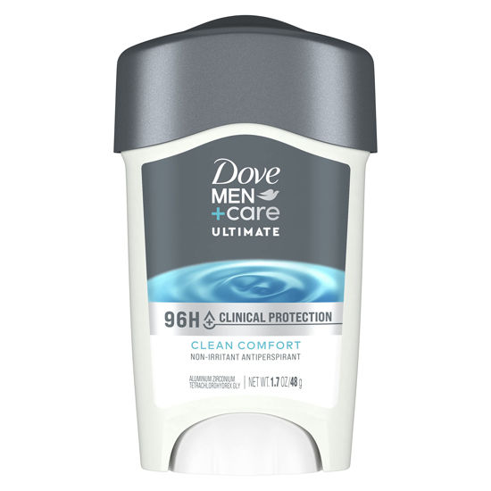 Picture of Dove Men+Care Clinical Protection Antiperspirant Clean Comfort Stick for Men 96-Hour Sweat and Odor Protection Clinical Strength Antiperspirant with 1/4 Moisturizing Cream 1.7 oz