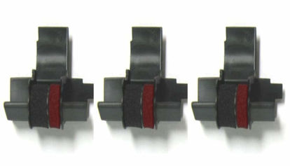 Picture of (3 Pack) COMPUMATIC Compatible/Replacement Calculator Ink Roller, Black/Red IR-40T, for Casio HR-300RC HR-200RC HR-170RC HR-150RC HR-100RC HR-100TM HR-150TM and More