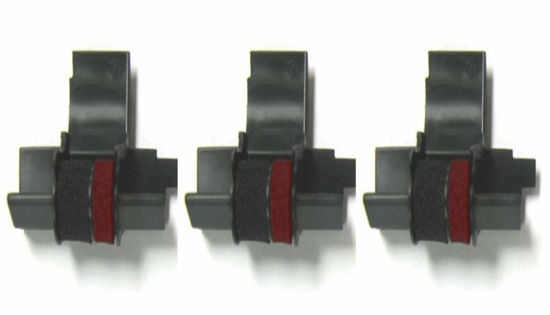 Picture of (3 Pack) COMPUMATIC Compatible/Replacement Calculator Ink Roller, Black/Red IR-40T, for Casio HR-300RC HR-200RC HR-170RC HR-150RC HR-100RC HR-100TM HR-150TM and More