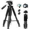 Picture of VICTIV 74” Camera Tripod, Tripod for Camera and Phone, Aluminum Tripod for Canon Nikon with Carry Bag and Phone Holder, Compatible with DSLR, iPhone, Projector, Webcam, Spotting Scopes