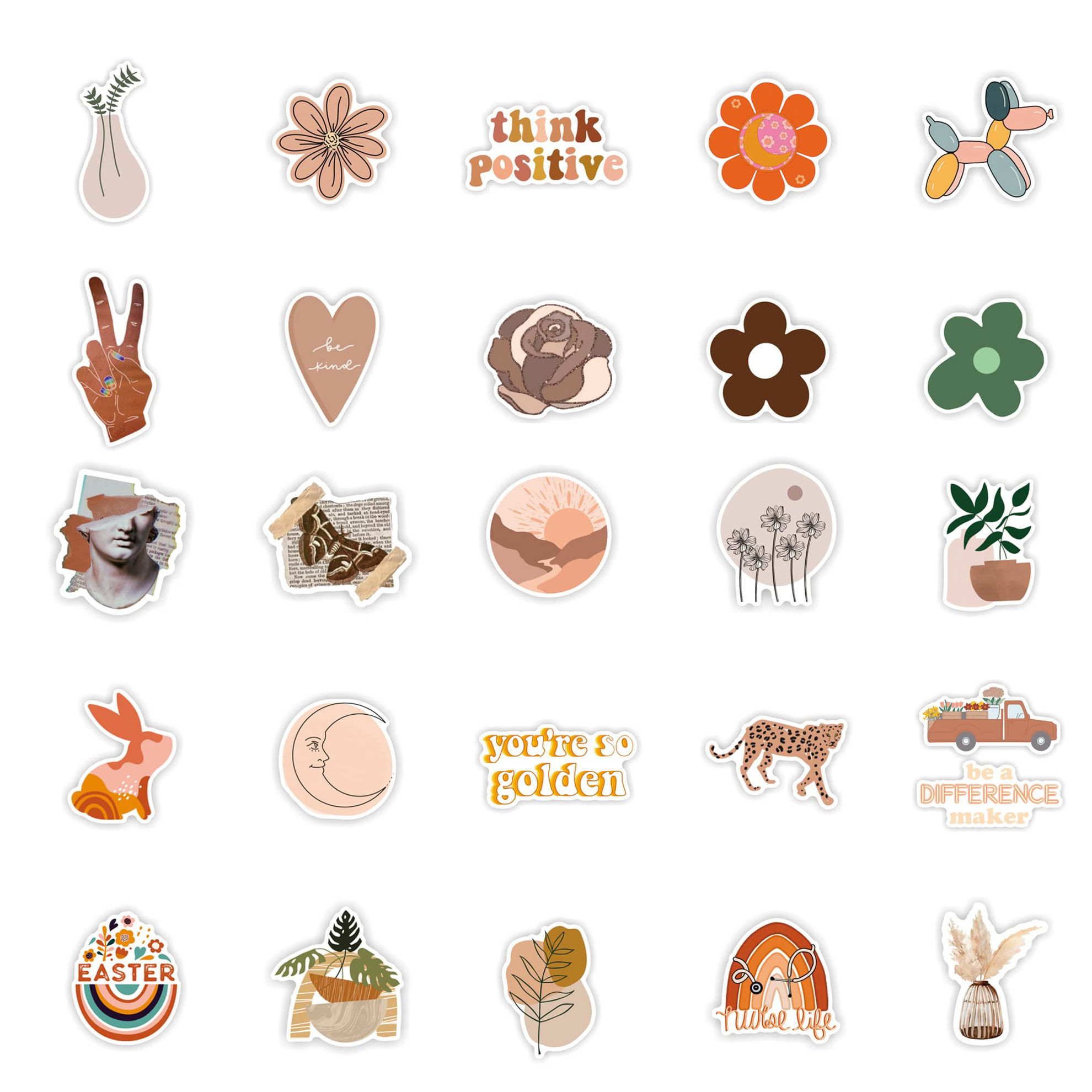 GetUSCart- CAKOLINK Vintage Aesthetic Stickers 50 Pcs, Vinyl Waterproof ...