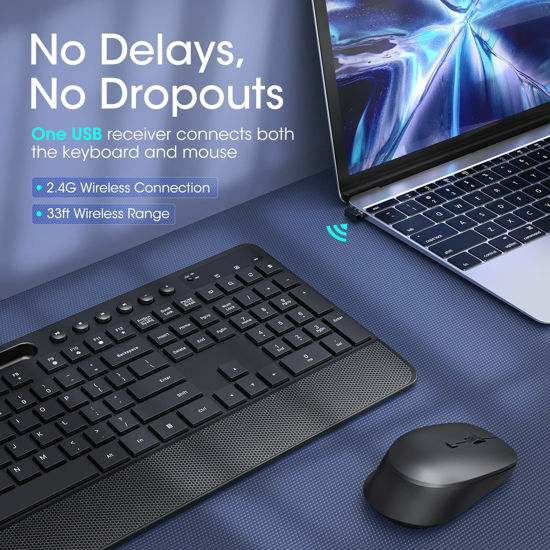 GetUSCart Veilzor Wireless Keyboard and Mouse Combo, 2.4GHz LagFree