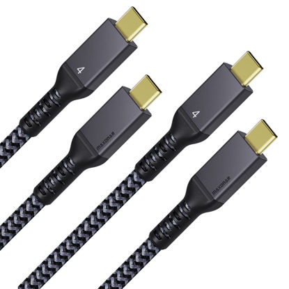 Picture of [2 Pack 4Ft] Thunderbolt 4 Cable with 40Gbps/ 100W Charging and 8K Compatible with Thunderbolt 4/3 Monitor, Docking Stations and More