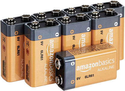 Picture of Amazon Basics 8-Pack 9 Volt Alkaline Performance All-Purpose Batteries, 5-Year Shelf Life, Packaging May Vary