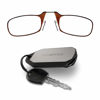 Picture of ThinOptics Keychain Case + Rectangular Reading Glasses, Brown, 44 mm + 2