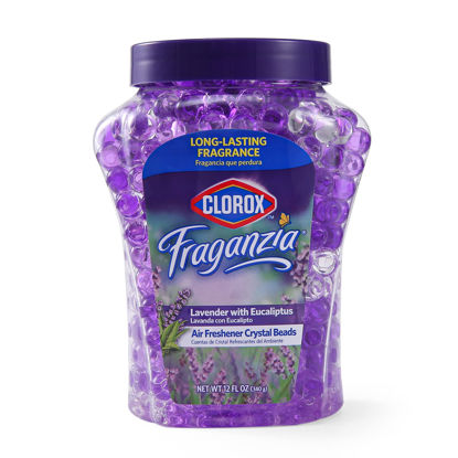 Picture of Clorox Fraganzia Air Care Air Freshener Crystal Beads in Lavender with Eucalpytus Scent Scent, 12 Ounces | Lavender Eucalyptus Scented Air Freshener Gel Beads from Clorox Fraganzia for Car or Home