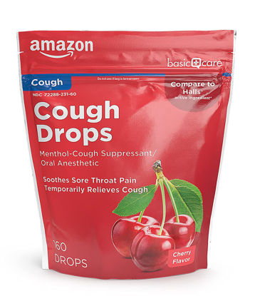Picture of Amazon Basic Care Cherry Cough Drops, 160 count (Previously SoundHealth)