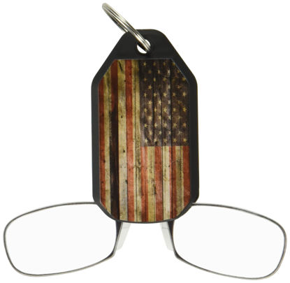Picture of ThinOptics Keychain Readers Rectangular Reading Glasses, Flag Case/Black Frames, 44 mm + 1.5