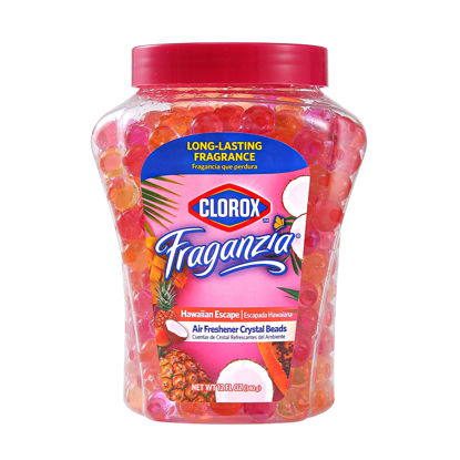 Picture of Clorox Fraganzia Crystal Beads Air Freshener in Hawaiian Escape | Long Lasting Room Air Freshener Beads for Home or Car | Solid Air Fresheners | 12 Ounces, 1 Pack