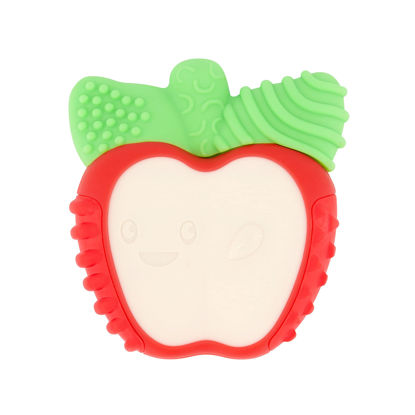 Picture of Infantino Lil' Nibblers Vibrating Apple Teether -Sensory Exploration and Teething Relief with Soothing Vibrations and Textures, Red Apple