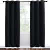 Picture of NICETOWN Bathroom Blackout Thermal Curtains and Drapes, 2 Panels, 42 inches Wide by 78 inches Long, Black, Solid Thermal Insulated Grommet Blackout Drapery Panels for Window