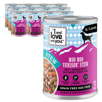 Picture of "I and love and you" Moo Moo Venison Stew Grain Free Canned Dog Food, 13 Oz (Pack Of 12)