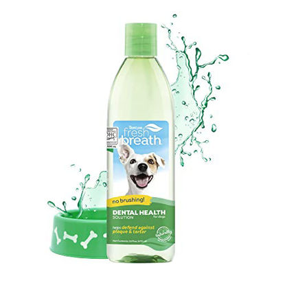 Picture of TropiClean Fresh Breath Original | Dog Oral Care Water Additive | Dog Breath Freshener Additive for Dental Health | VOHC Certified | Made in the USA | 16 oz.