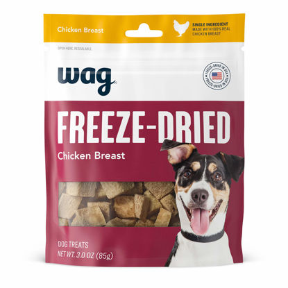 Picture of Amazon Brand - Wag Freeze-Dried Raw Single Ingredient Dog Treats Chicken Breast 3 Ounce (Pack of 1)
