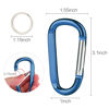 Picture of 6PCS Carabiner Caribeaner Clip,3 Inch Large Aluminum D Ring Shape Carabeaner with 6PCS Keyring Keychain Hook