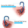 Picture of 6PCS Carabiner Caribeaner Clip,3 Inch Large Aluminum D Ring Shape Carabeaner with 6PCS Keyring Keychain Hook