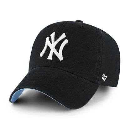 Picture of '47 New York Yankees Ballpark Clean Up Dad Hat Baseball Cap - Black/Blue Bottom, One Size