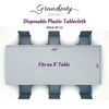 Picture of Grandipity Beige 12 Pack Premium Disposable Plastic Tablecloth 54 Inch. x 108 Inch. Decorative Rectangle Table Cover