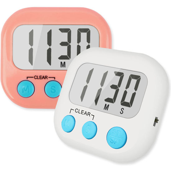 Picture of 2Pack Classroom Timers for Teachers Kids Digital Timer Pink White