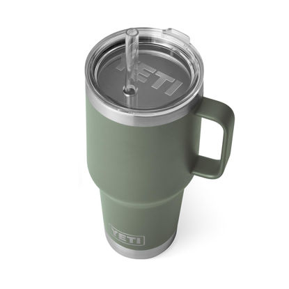 Picture of YETI Rambler 35 oz Straw Mug, Vacuum Insulated, Stainless Steel, Camp Green