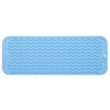 Picture of MicoYang Silicone Dish Drying Mat for Multiple Usage,Easy clean,Eco-friendly,Heat-resistant Silicone Mat for Kitchen Counter,Sink,Bar,Bottle,or Cup Light Blue M 17 inches x 6 inches