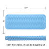 Picture of MicoYang Silicone Dish Drying Mat for Multiple Usage,Easy clean,Eco-friendly,Heat-resistant Silicone Mat for Kitchen Counter,Sink,Bar,Bottle,or Cup Light Blue M 17 inches x 6 inches