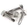 Picture of #12 x 3/4" Hex Washer Head Self Drilling Screws, Self Tapping Sheet Metal Tek Screws, 410 Stainless Steel, 100 PCS