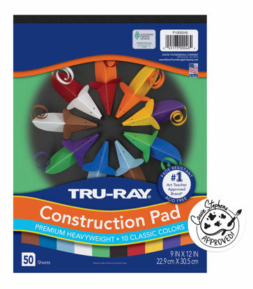 Picture of Tru-Ray® Heavyweight Construction Paper Pad, 10 Assorted Colors, 9" x 12", 50 Sheets